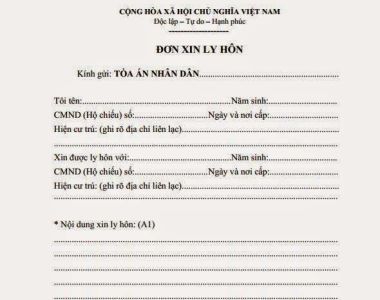 ĐƠN XIN LY HÔN